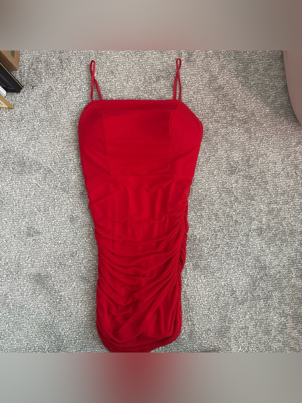 Midnight Doll Red Ruched Mini Dress- size 11 (juniors)